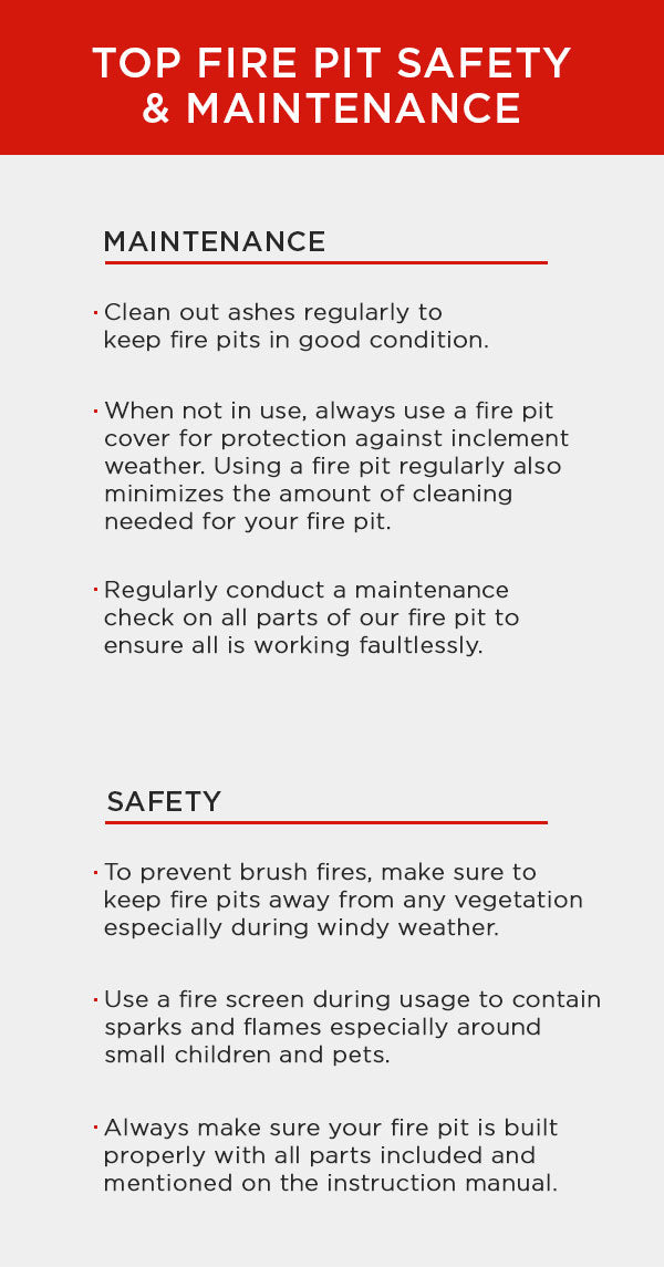 Fire Pit Safety and Maintenance Chart