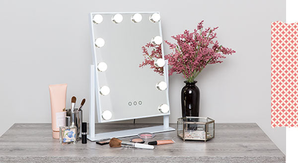 Vanity mirror on a tabletop