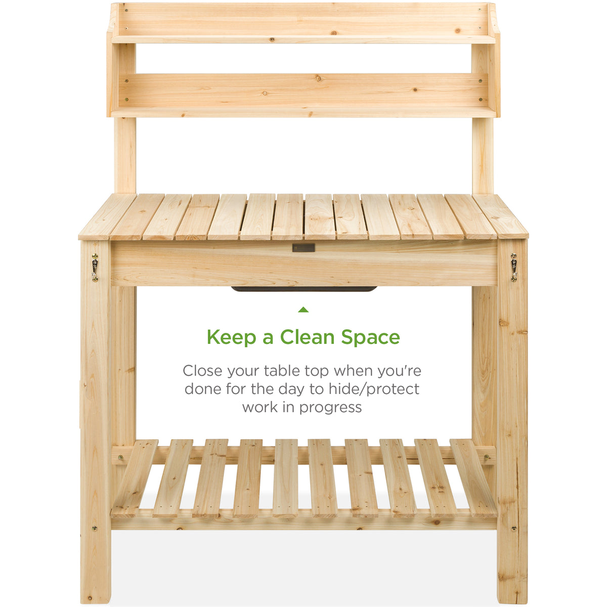 Wood Dry Sink Potting Bench Best Choice Products