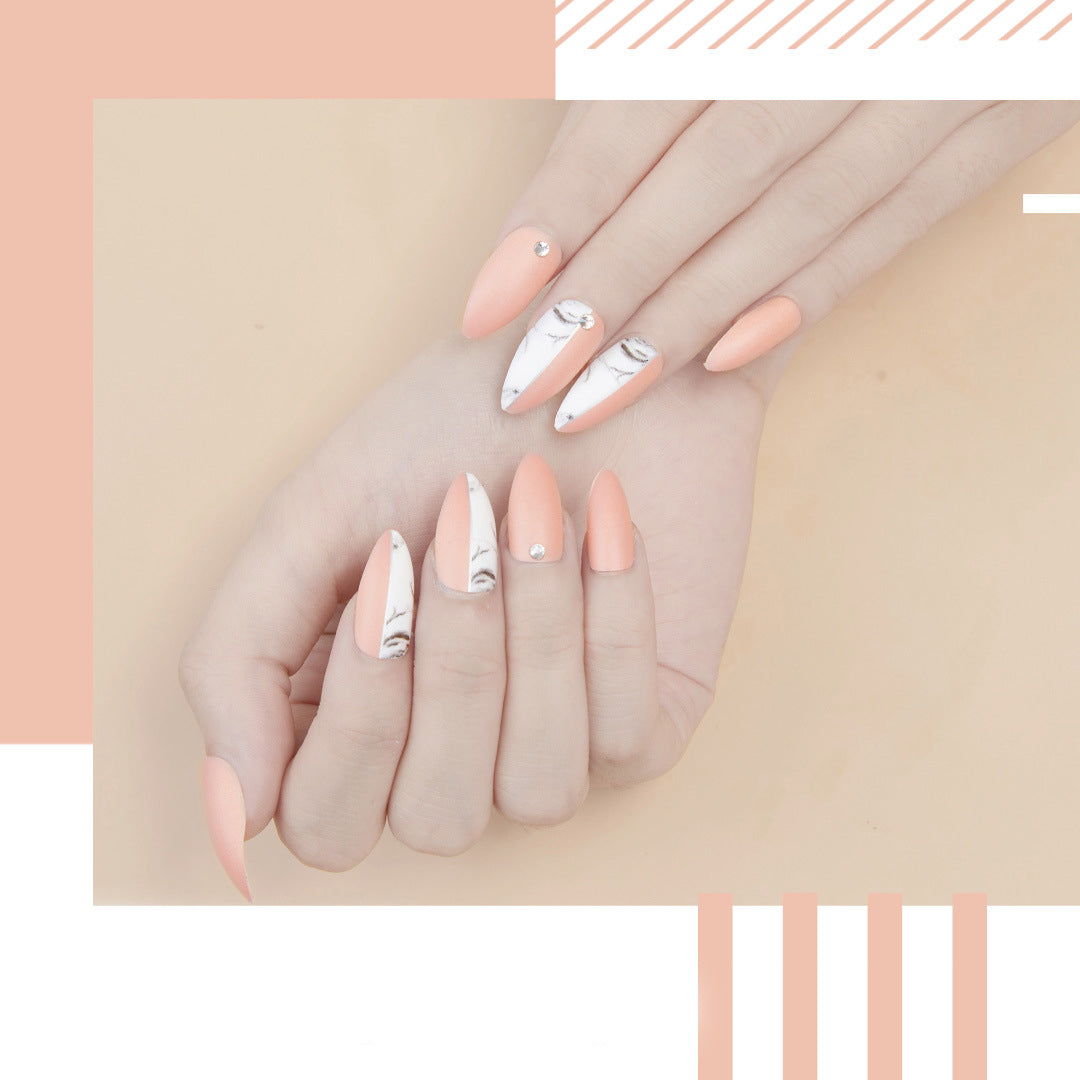 Women's Long Pointed Nail Art With Sequins