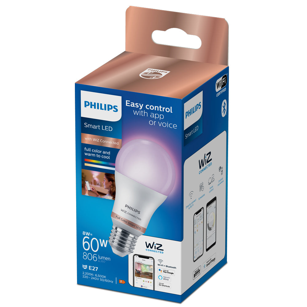 Coördineren Makkelijk te lezen Aan boord Philips Smart LED Bulb A60 E27 - with WiZ connected – The Light Shop