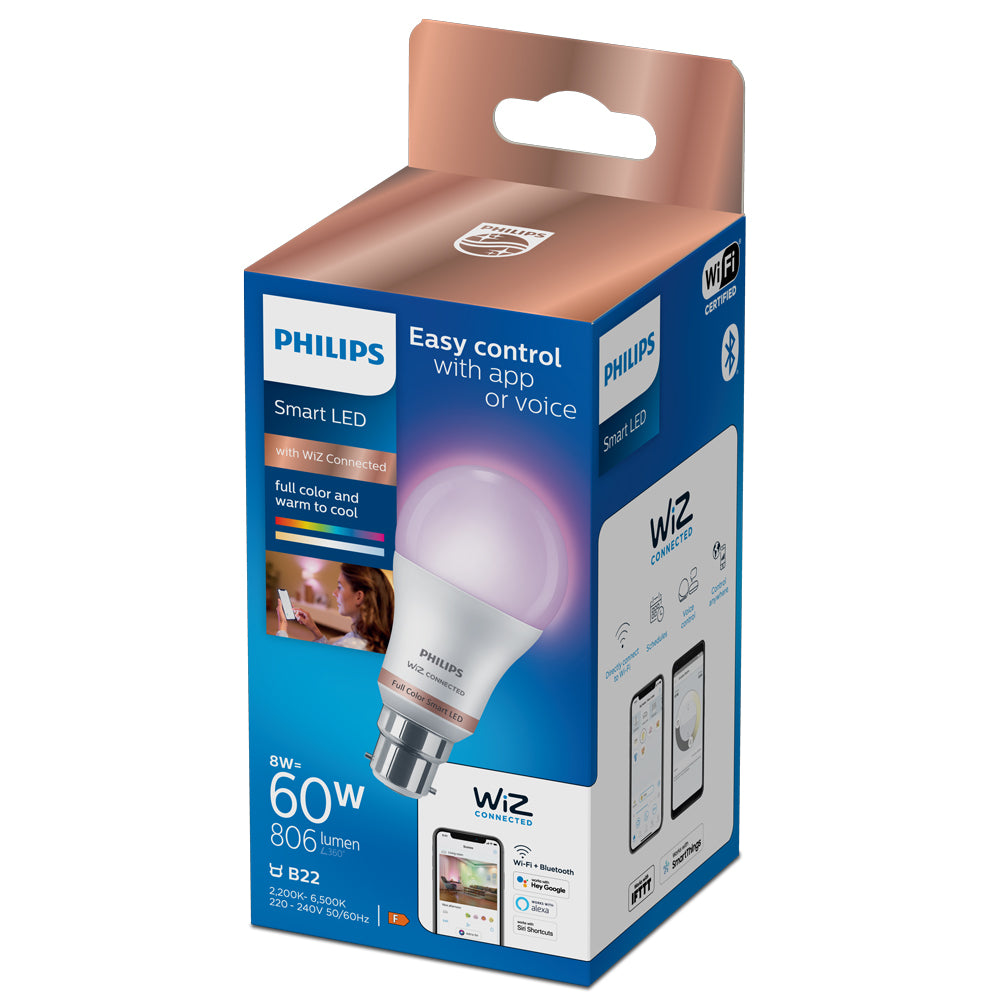Te voet Belichamen Slim Philips Smart LED Bulb A60 B22 - with WiZ Connected – The Light Shop