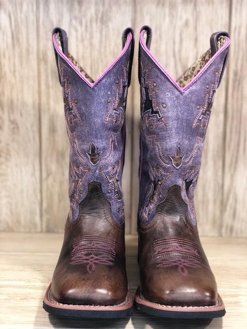 purple square toe boots