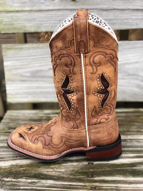 laredo women's snake underlay western boots