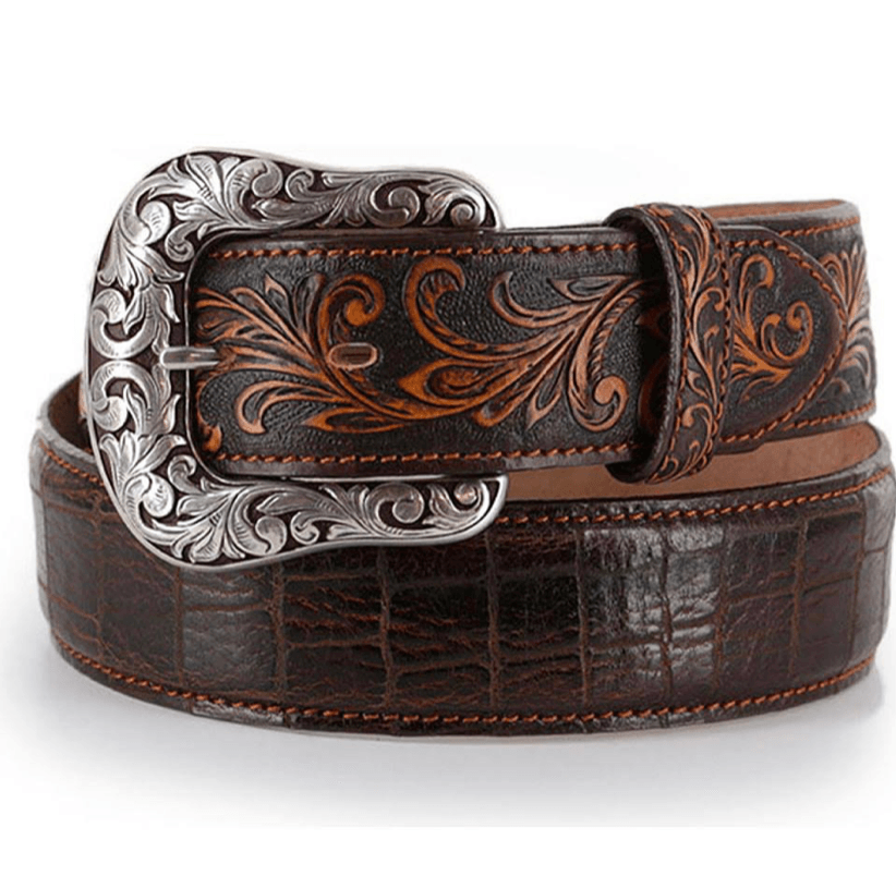 Tony Lama Western Mens Belt Leather Made In USA Conchos Brown 7719L 