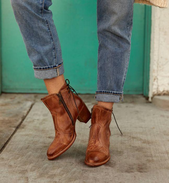 women's short leather booties