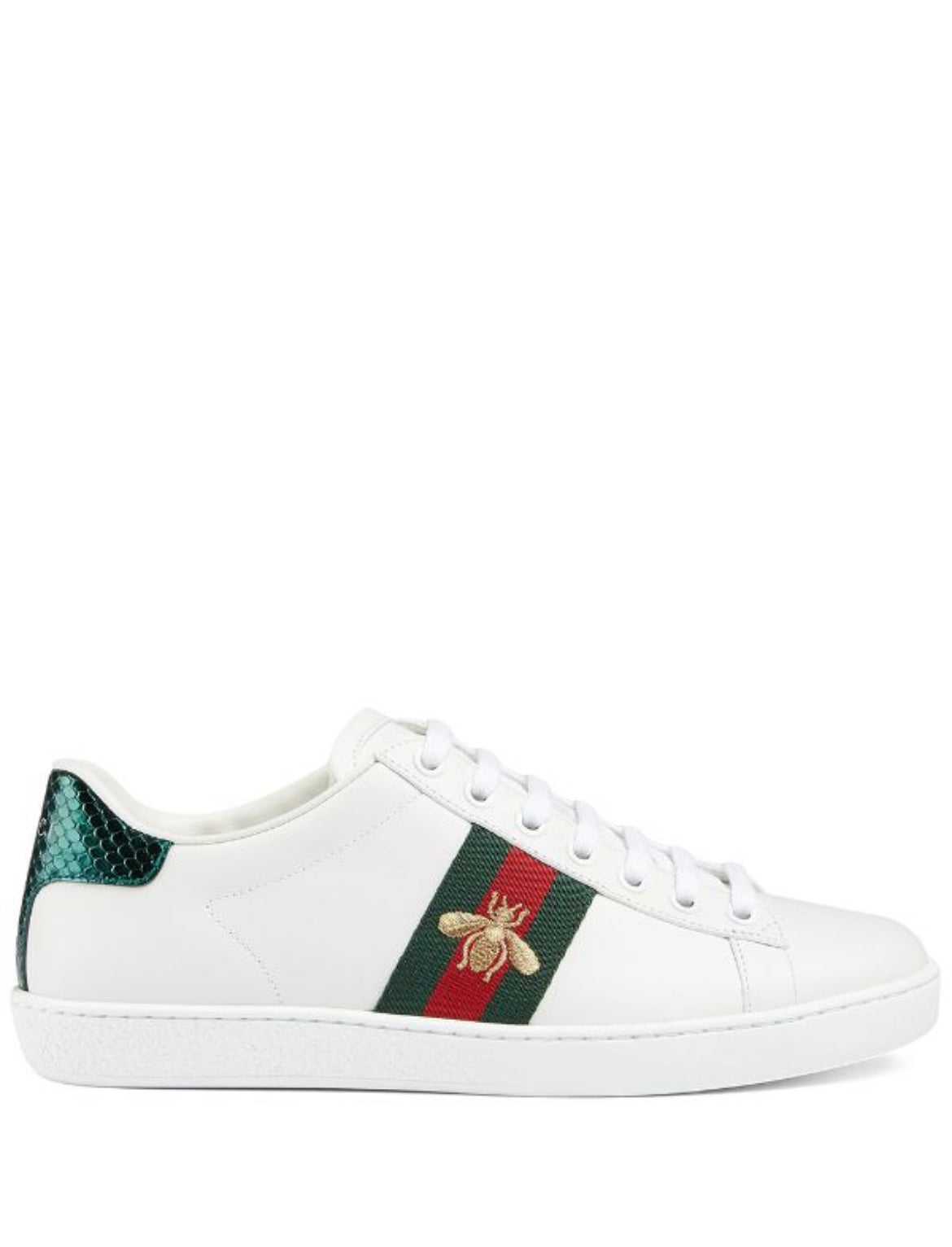 gucci new ace bee embroidered trainers