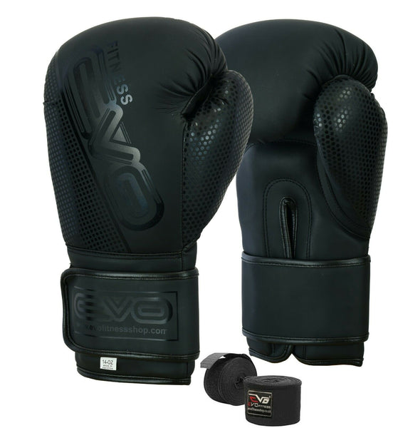 EVO Maya Leather Boxing Gloves MMA GEL Punch Bag Muay Thai Kick Boxing UFC Train 