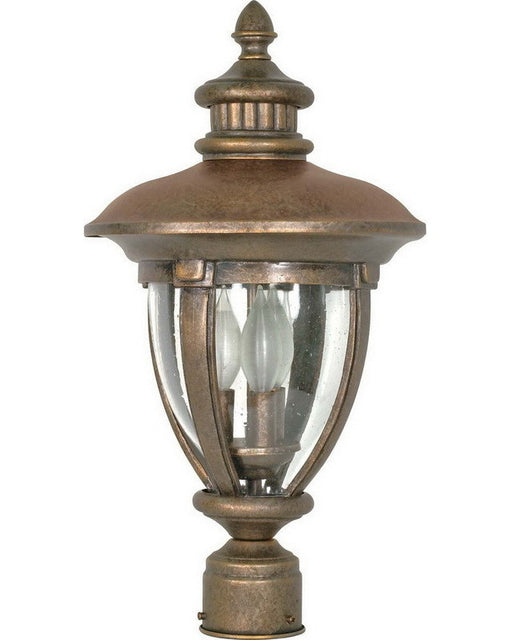 Nuvo Lighting 60-961 Galeon Collection Three Light Exterior Outdoor Post Lantern in Platinum Gold Finish - Quality Discount Lighting