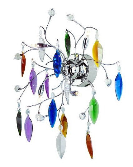 Trans Globe Lighting MDN-420 MC Hadano Collection 4 Light Multi color Crystal Wall Sconce in Polished Chrome Finish - Quality Discount Lighting