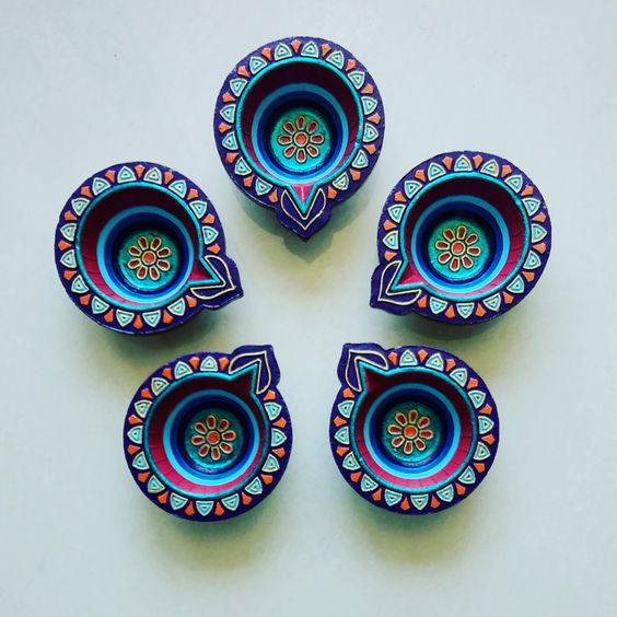 painted diyas images