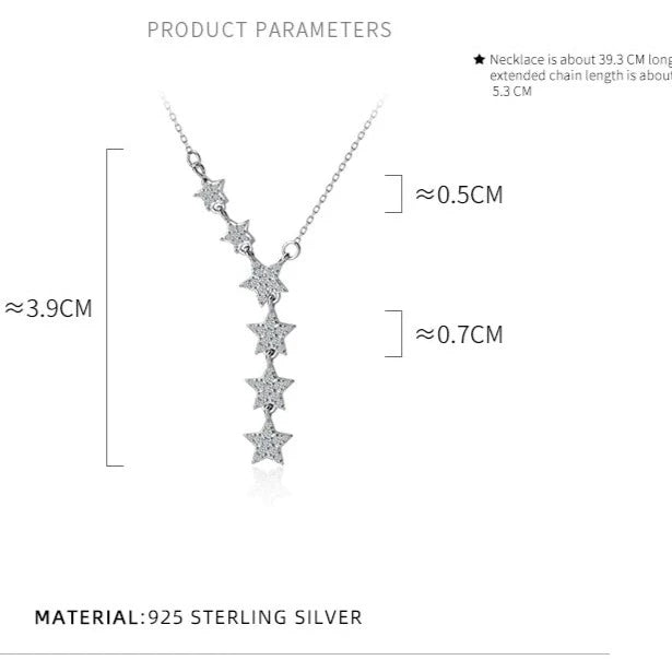 Twinkle Stars Y-Shape Necklace