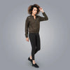 Poly Stretch Trendy Gyming Jacket (Olive) - Women