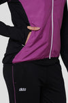 Fleece Stretchable Fitness Track Suit (Black Mauve) - Women