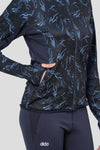 Breathable Printed Stretchable Gym Track Suit (Navy Blue) - Women