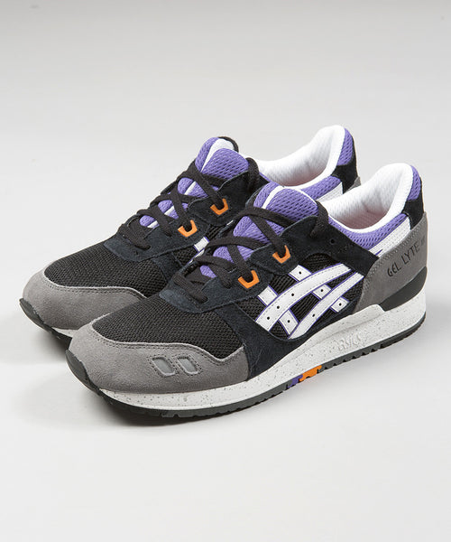 asics gel lyte iii black purple orange