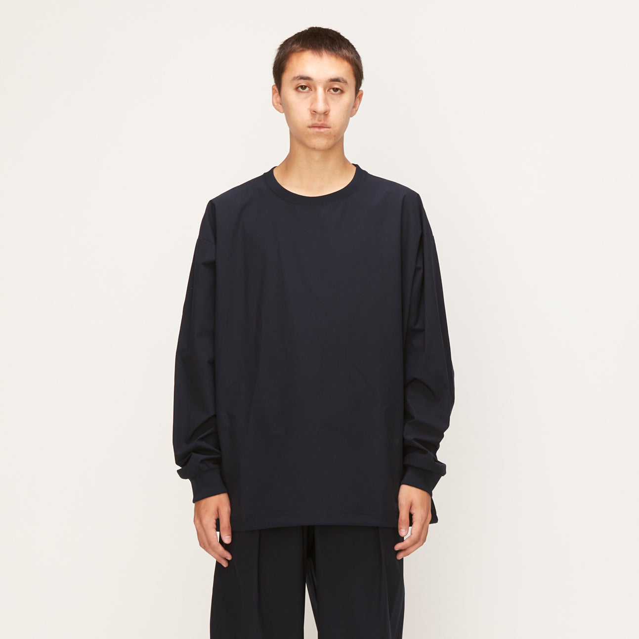 22SS UNTRACE BOX SMOCK L/S navy-