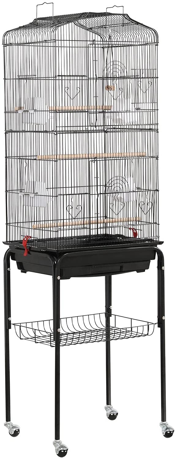Open Play Top Small Parrot Canary Parakeet Bird Cage Cockatiel With Stand 258 