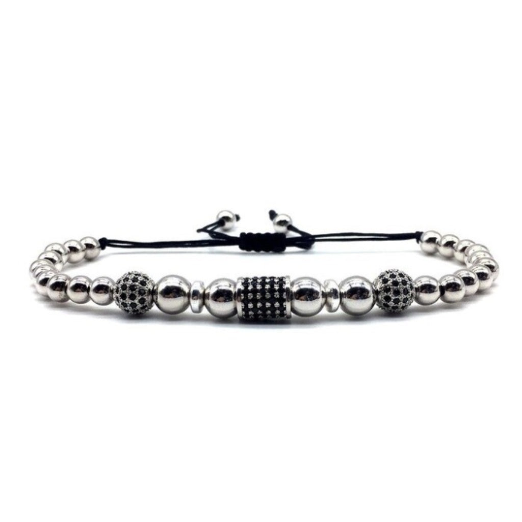 Black Diamonds Bracelet white gold plated