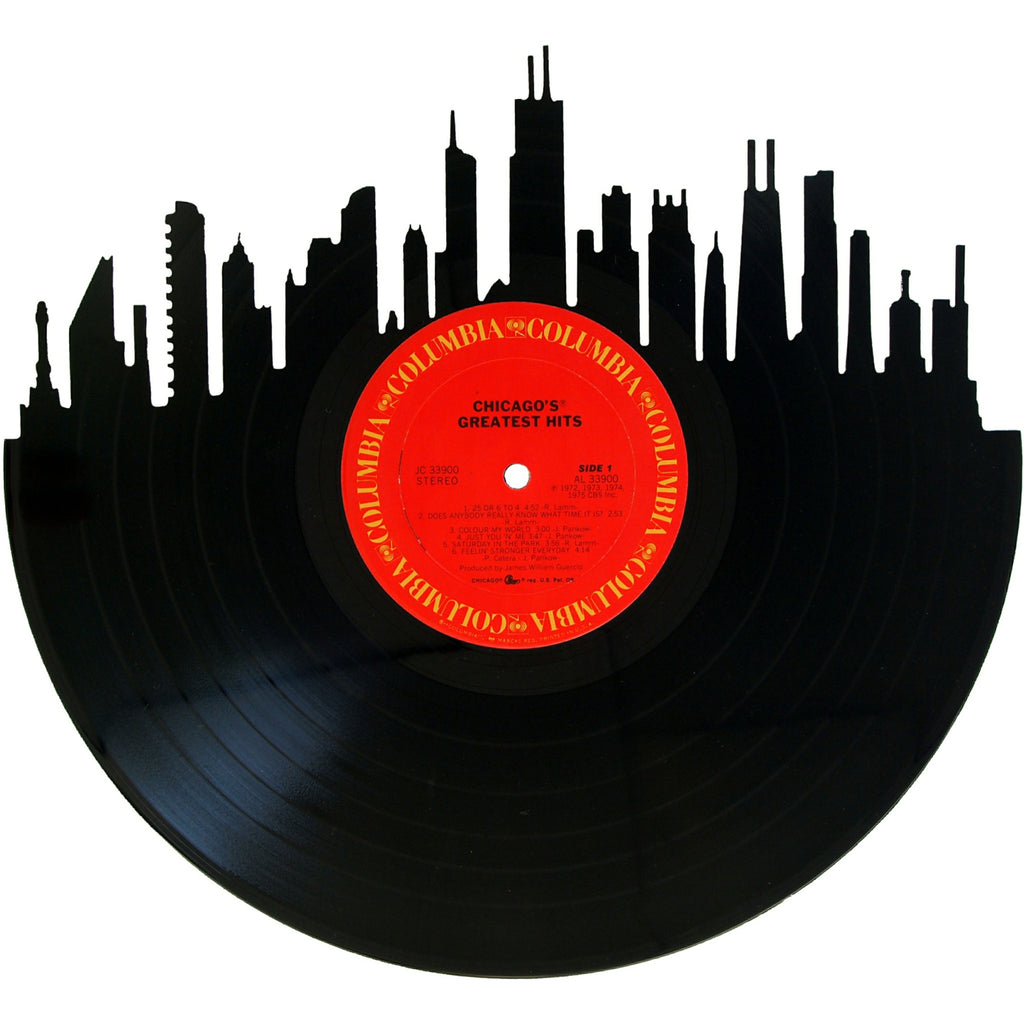Chicago Skyline Silhouette Vinyl Record Art – Records Redone