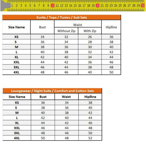  Gillori Size Chart Image
