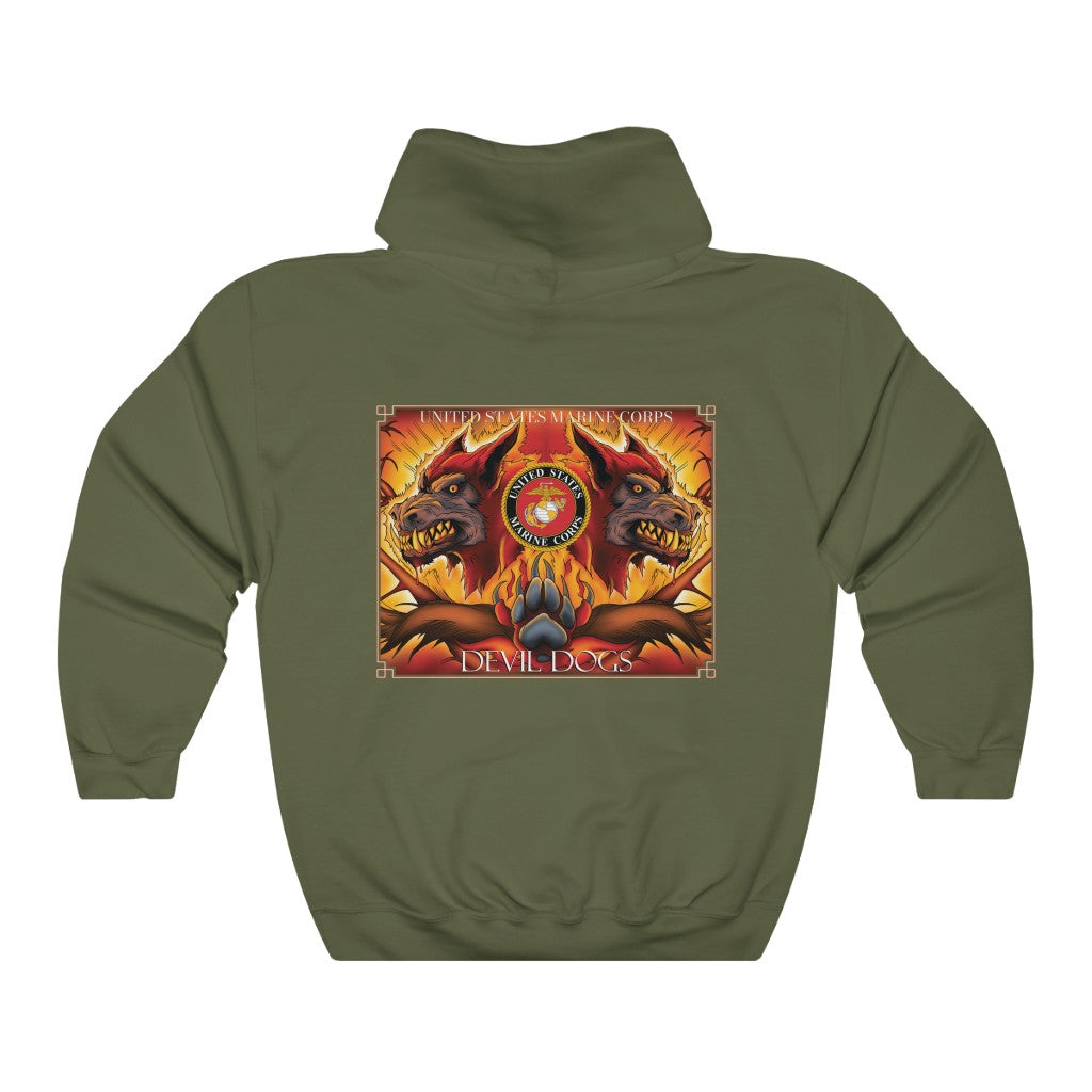 2nd Recon Btn Devil Dog Unisex Heavy Blend™ Hooded Sweatshirt