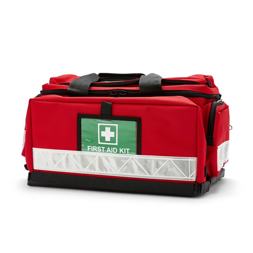 red first aid bag