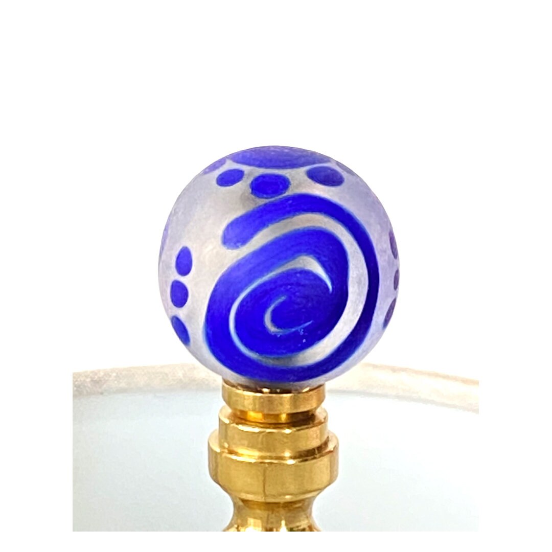 blue lamp finials