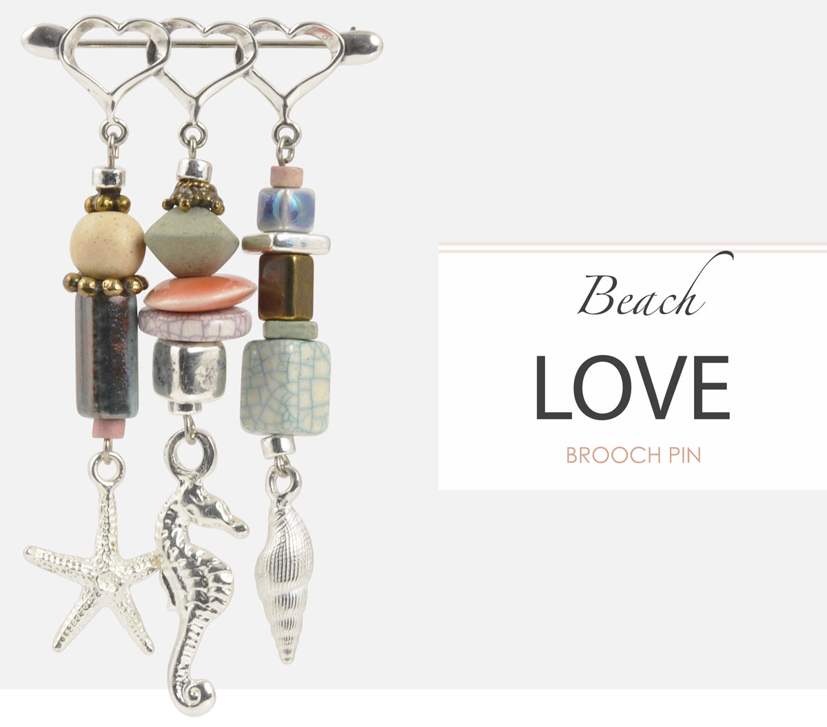 Beach Love Brooch Pin Tamara Scott Designs