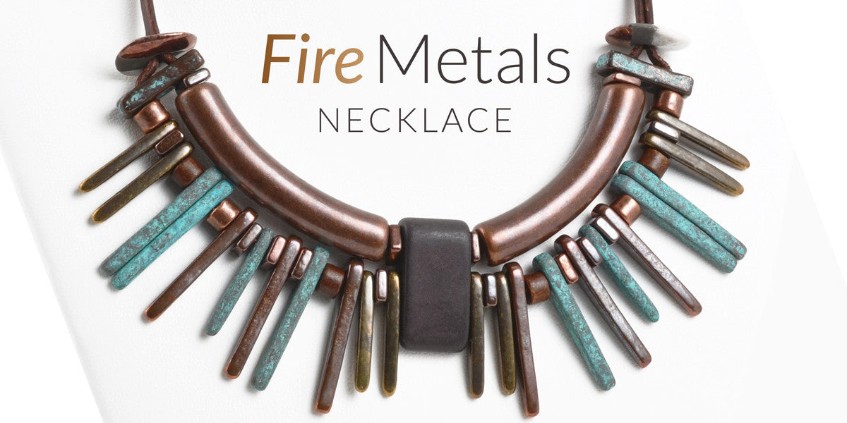 Fire Metals Leather Necklace magdakaminska