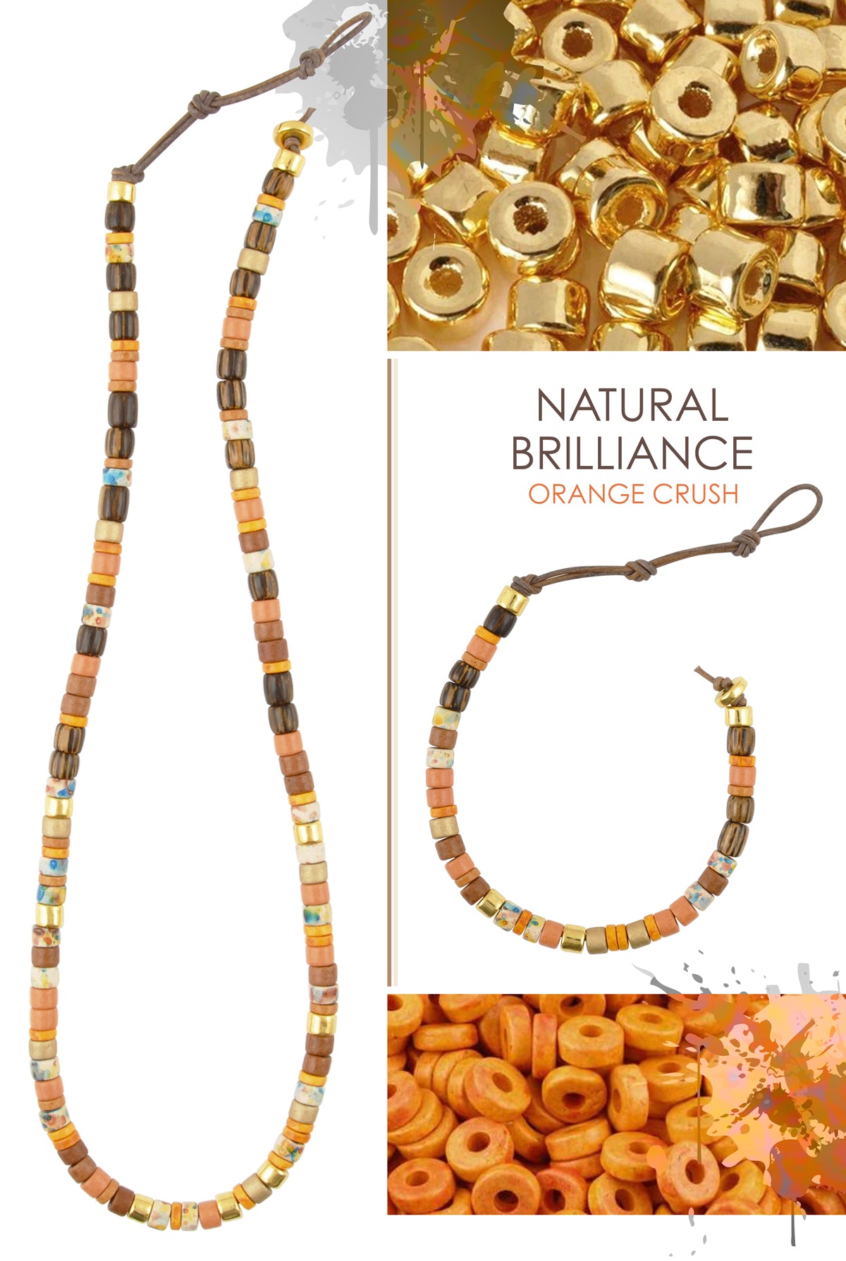 Orange Crush Leather Necklace and Bracelet Blog magdakaminska