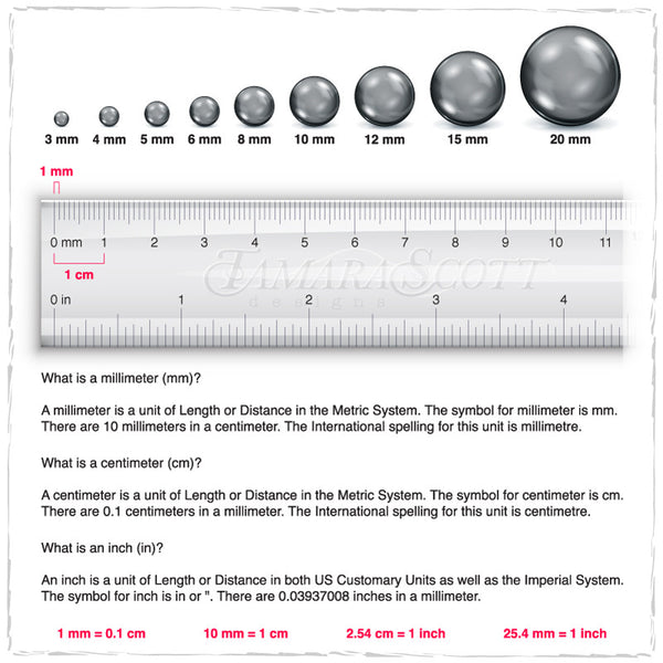 Size Chart Tamara Scott Designs