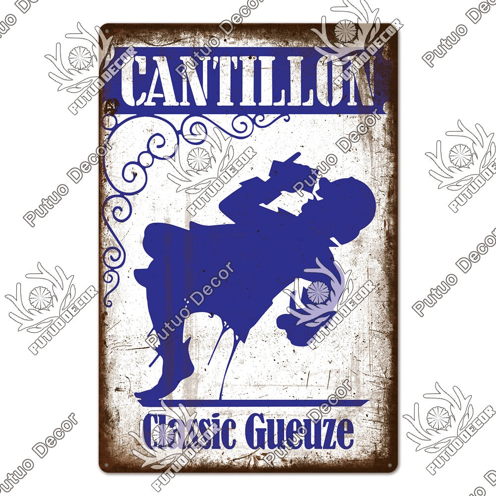 Putuo Decor Belgium Beer Brand Poster Vintage Tin Sign Metal Sign Decorative Plaque for Pub Bar Man Cave Club Wall Decoration