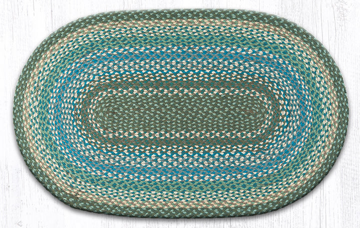Earth Rugs Oval Sage/Ivory/Settlers Blue Braided Rug 
