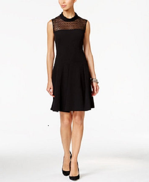 women's fit and flare black dress