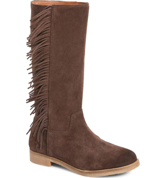 suede fringe boots womens