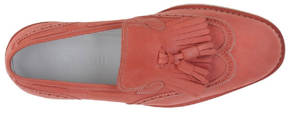 a.Testoni Coral Leather Men's Loafers 