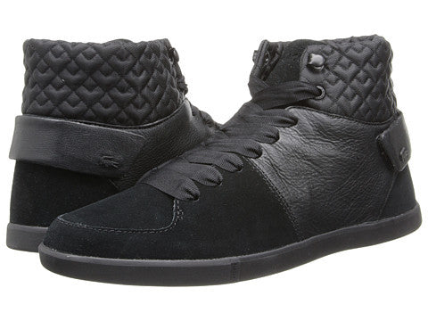 Lacoste Black Leather Quilted Women Hi 