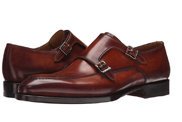 cognac monk strap shoes