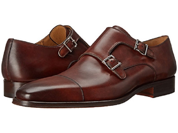 Magnanni Brown Double Monk Strap Men's 