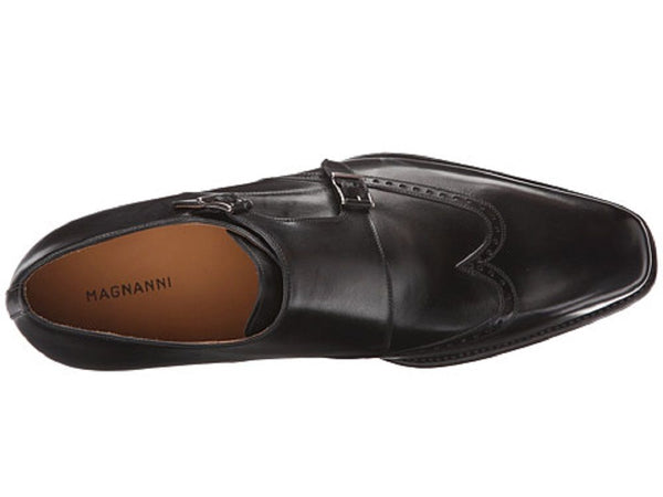 Magnanni Men's Black Monkstrap Shoes 