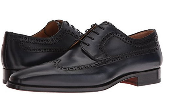 Magnanni Men's Navy Wingtip Shoes 