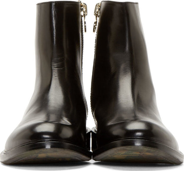 black italian leather boots