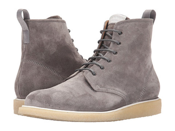 grey leather ankle boots