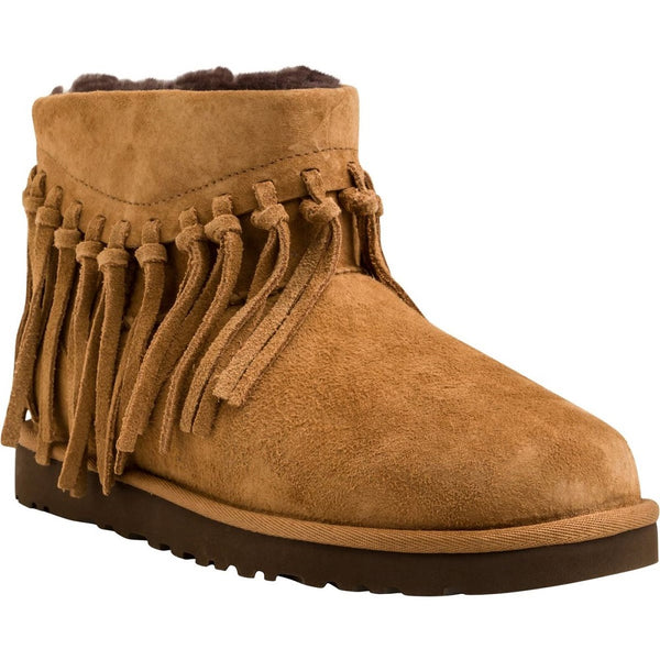 women's suede fringed boots