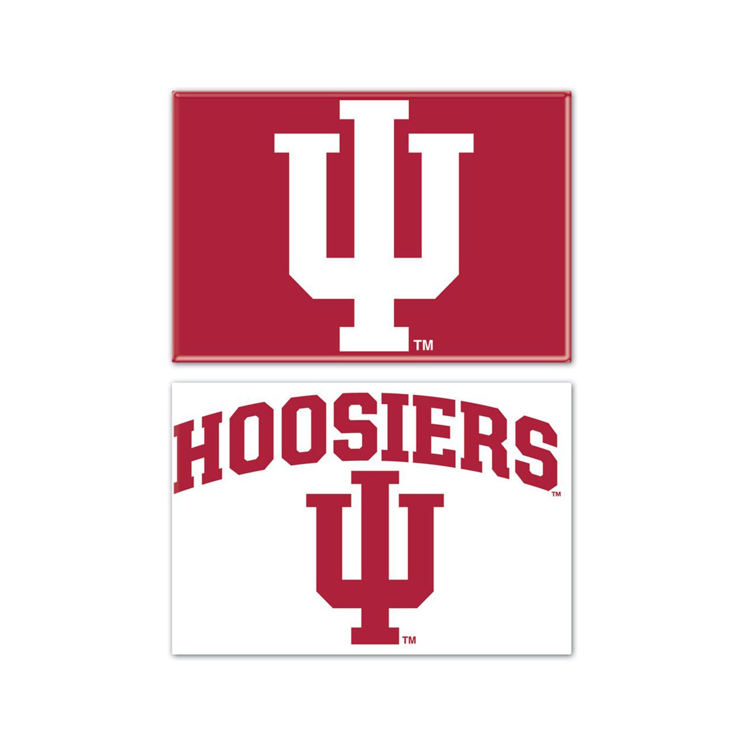 #32 2 Indiana Hoosiers oblong Refrigerator Magnets 