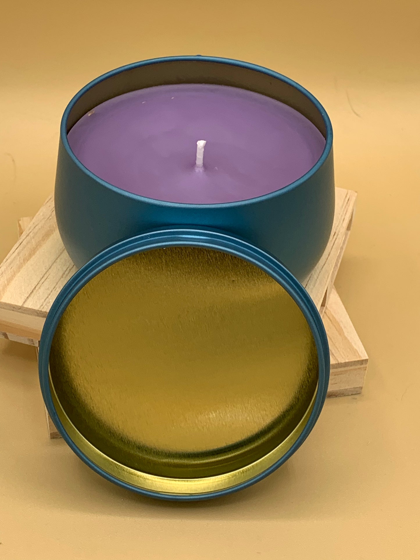 Lavender Scented Handmade Candle 7oz Blue Jar