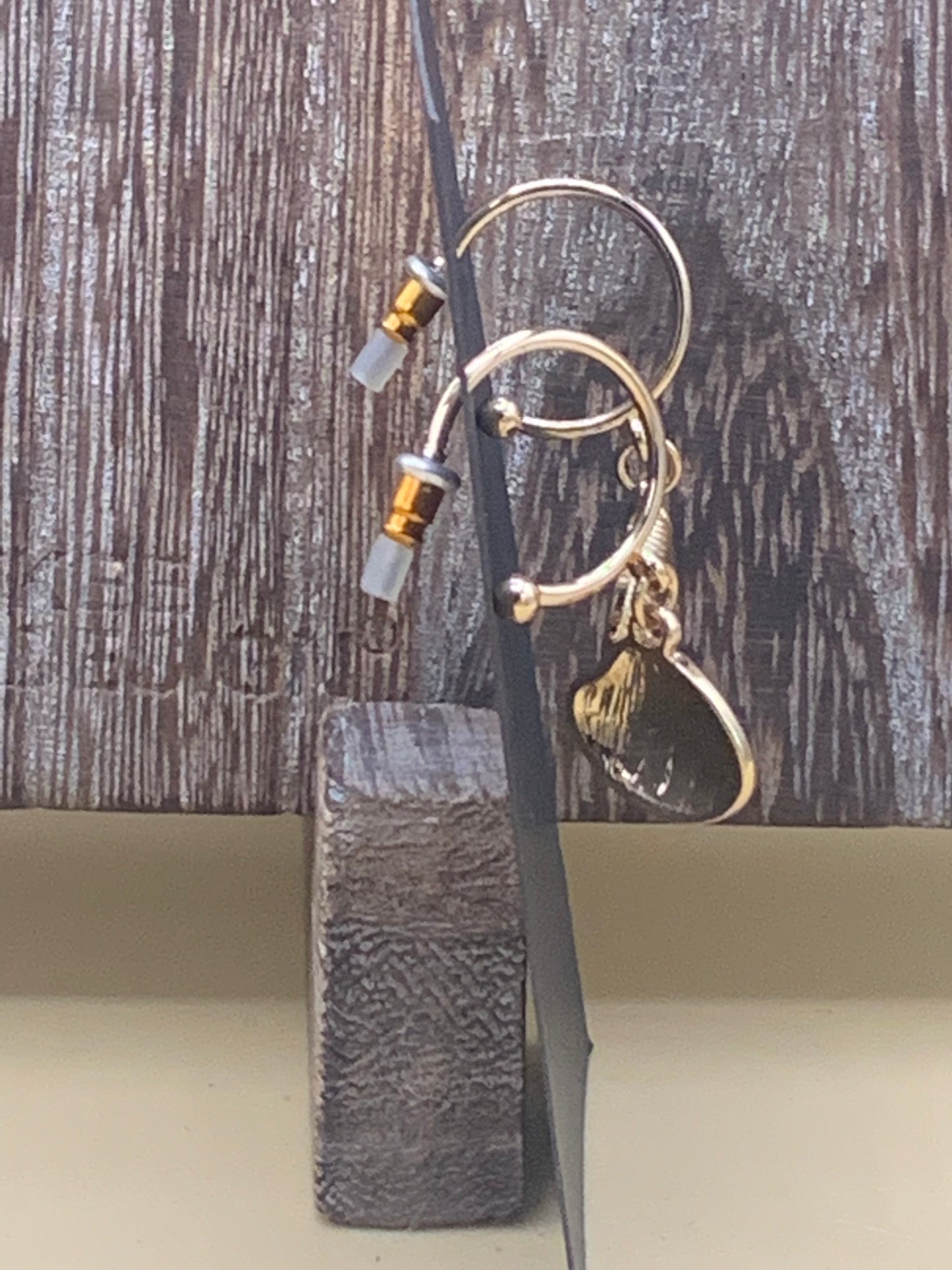 Gold Tone Sea Shell Earrings