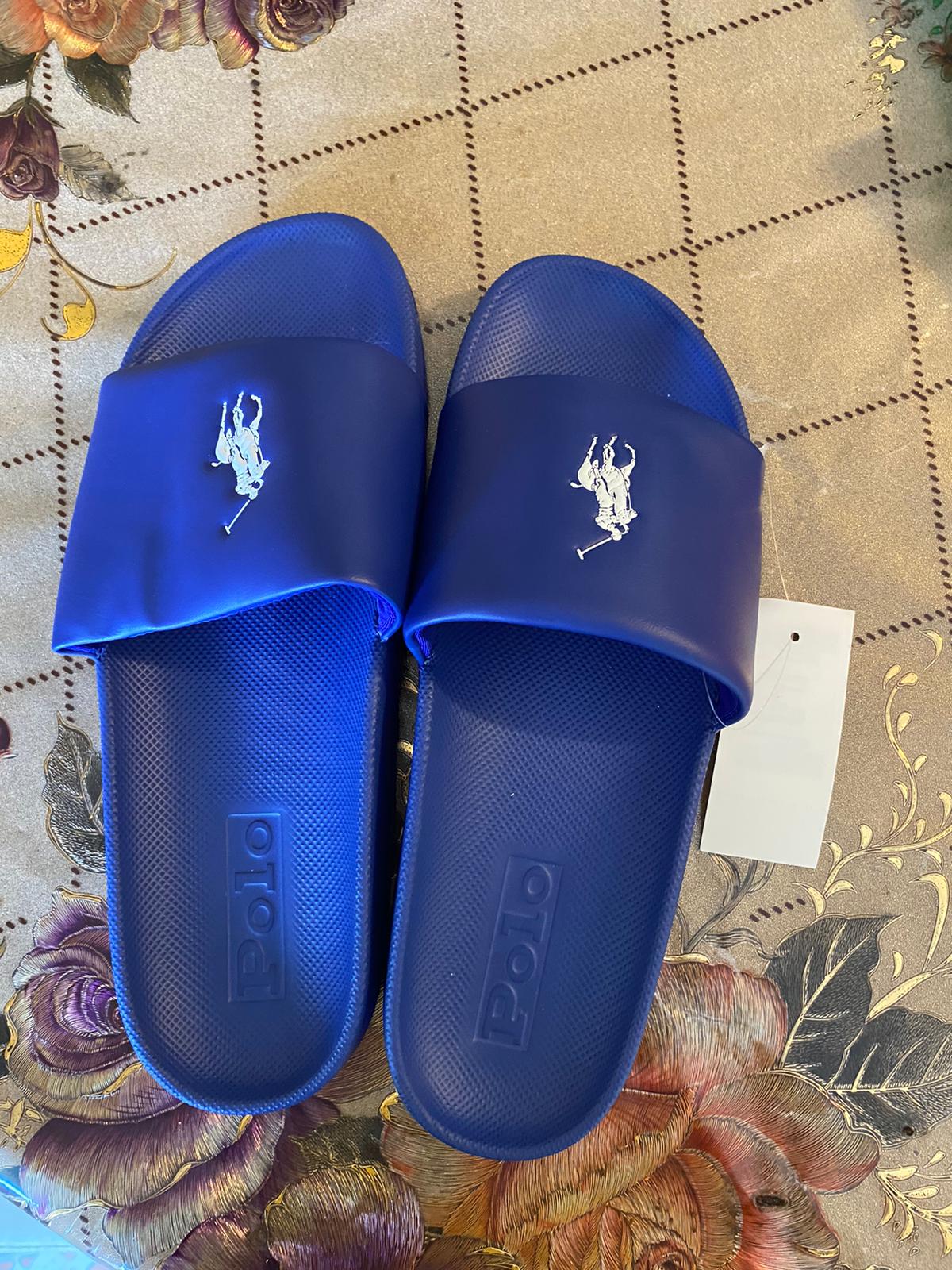 blue polo slippers