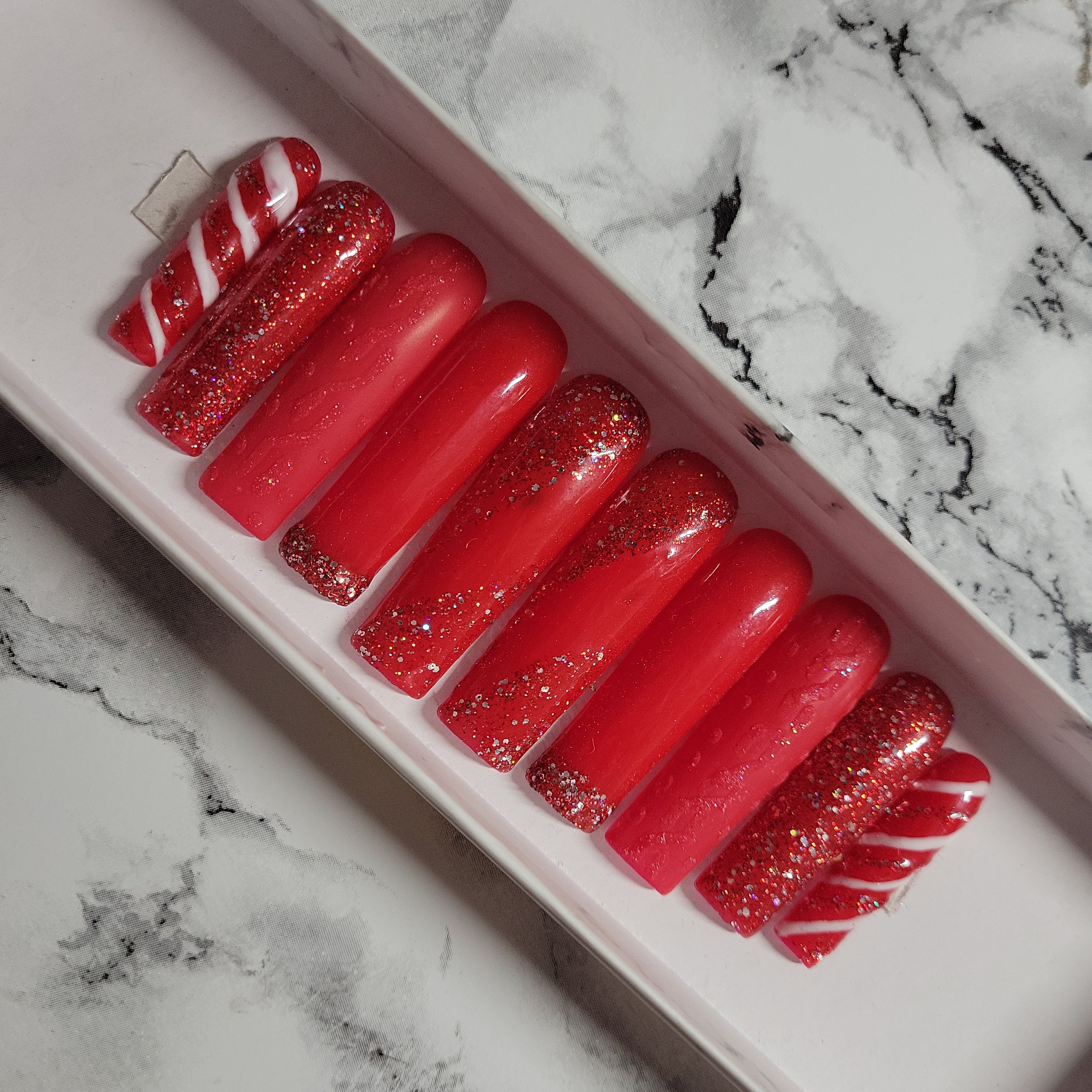 red acrylic nail designs for prom